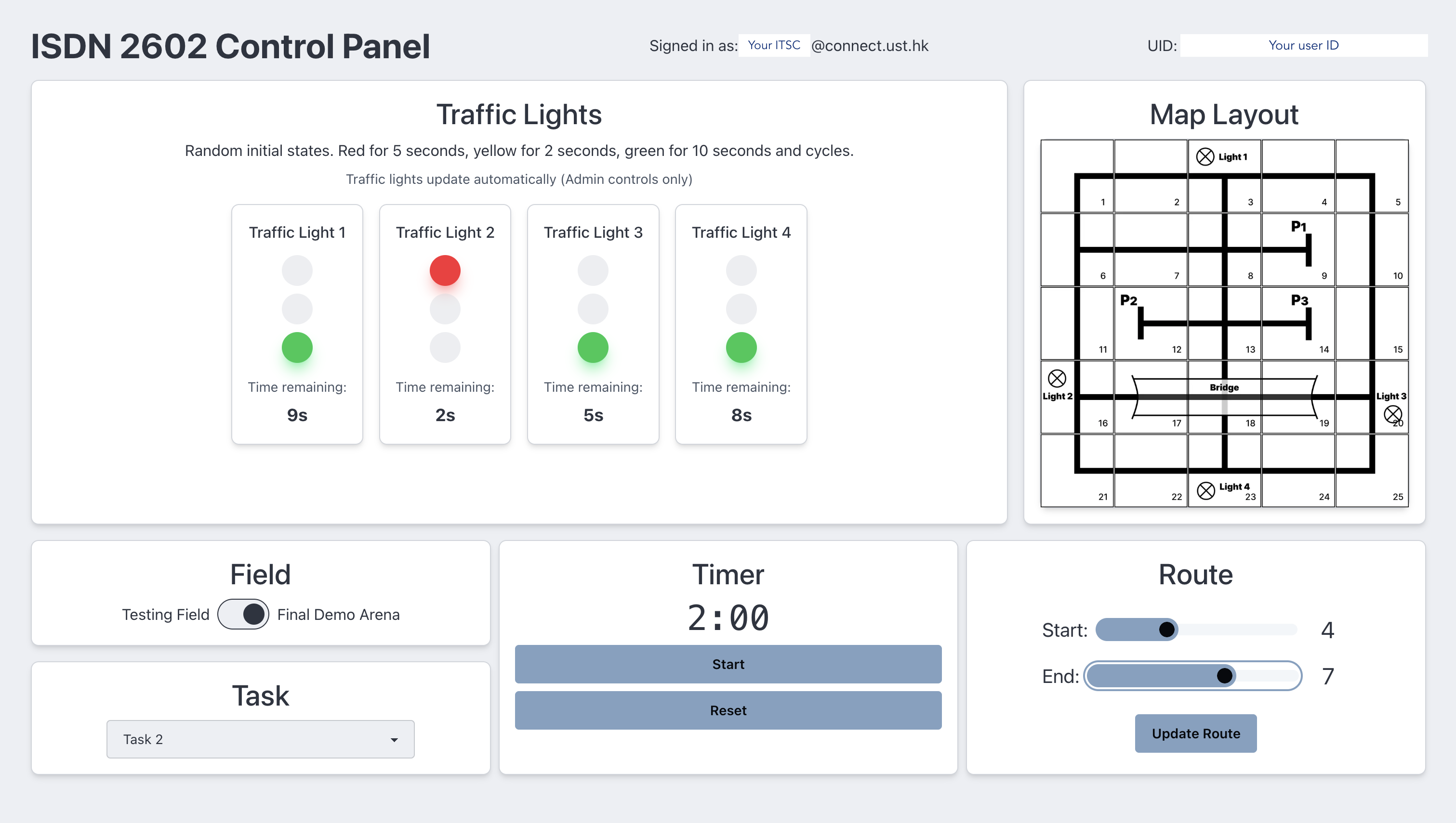control panel demo
