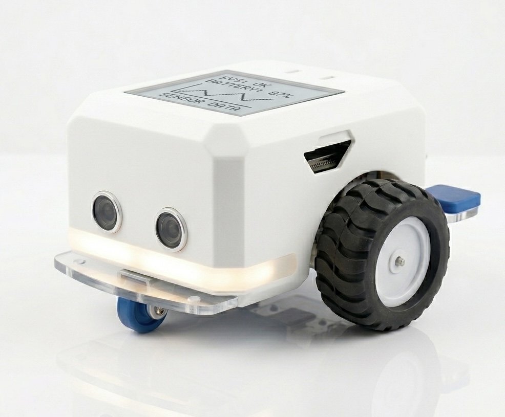 Modular AIoT Smart Car with magnetic sensor attachments.