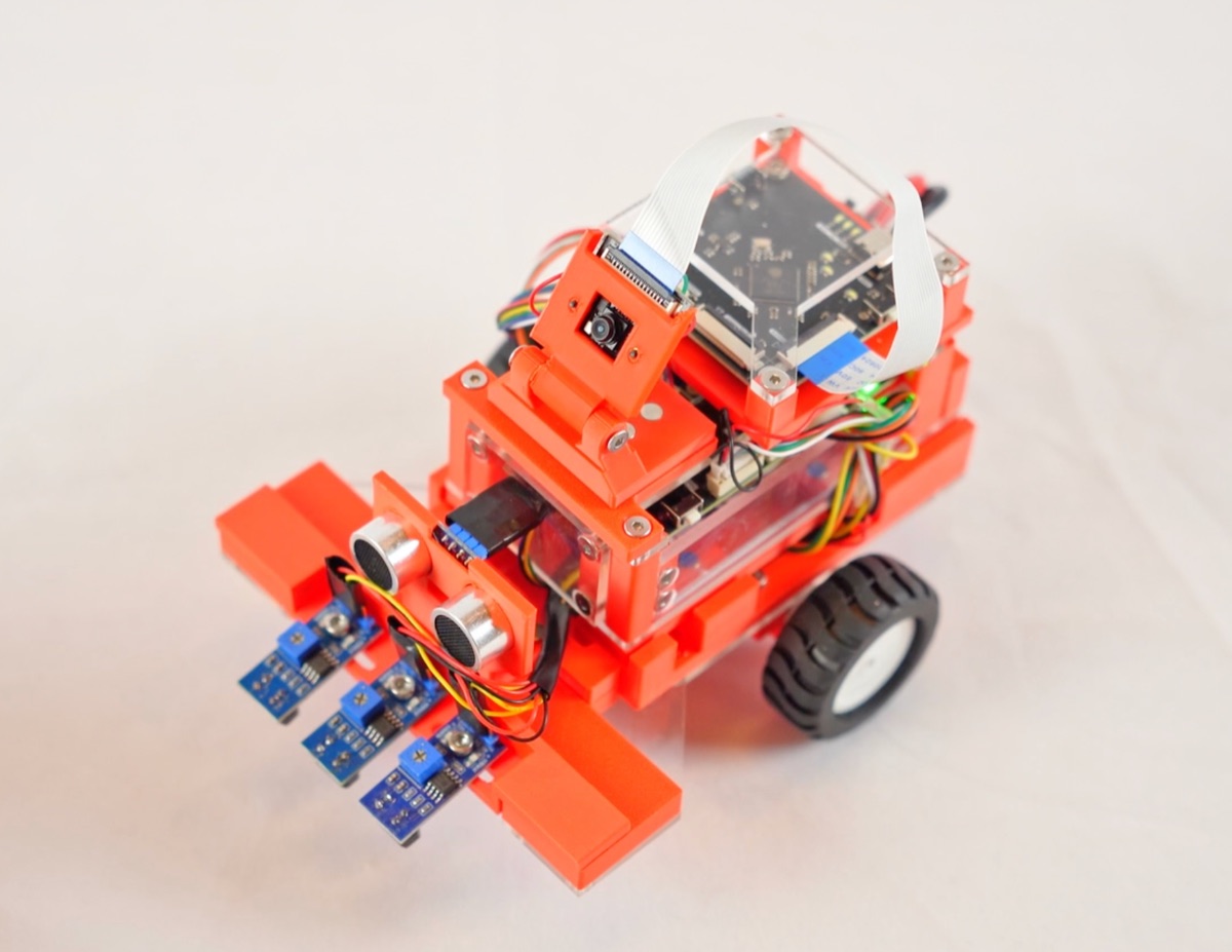 Modular AIoT Smart Car with magnetic sensor attachments.