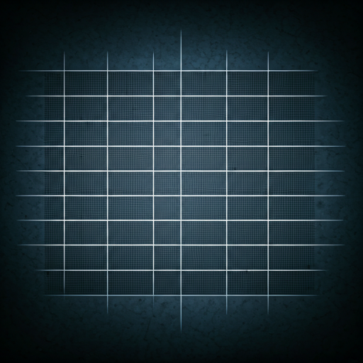 Overhead view of a structured dark testing arena with grid lines.
